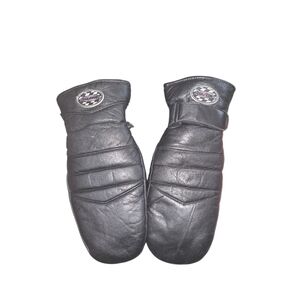 Polaris Vintage Black Leather Men's Gloves Mittens Size M Warm Outdoors